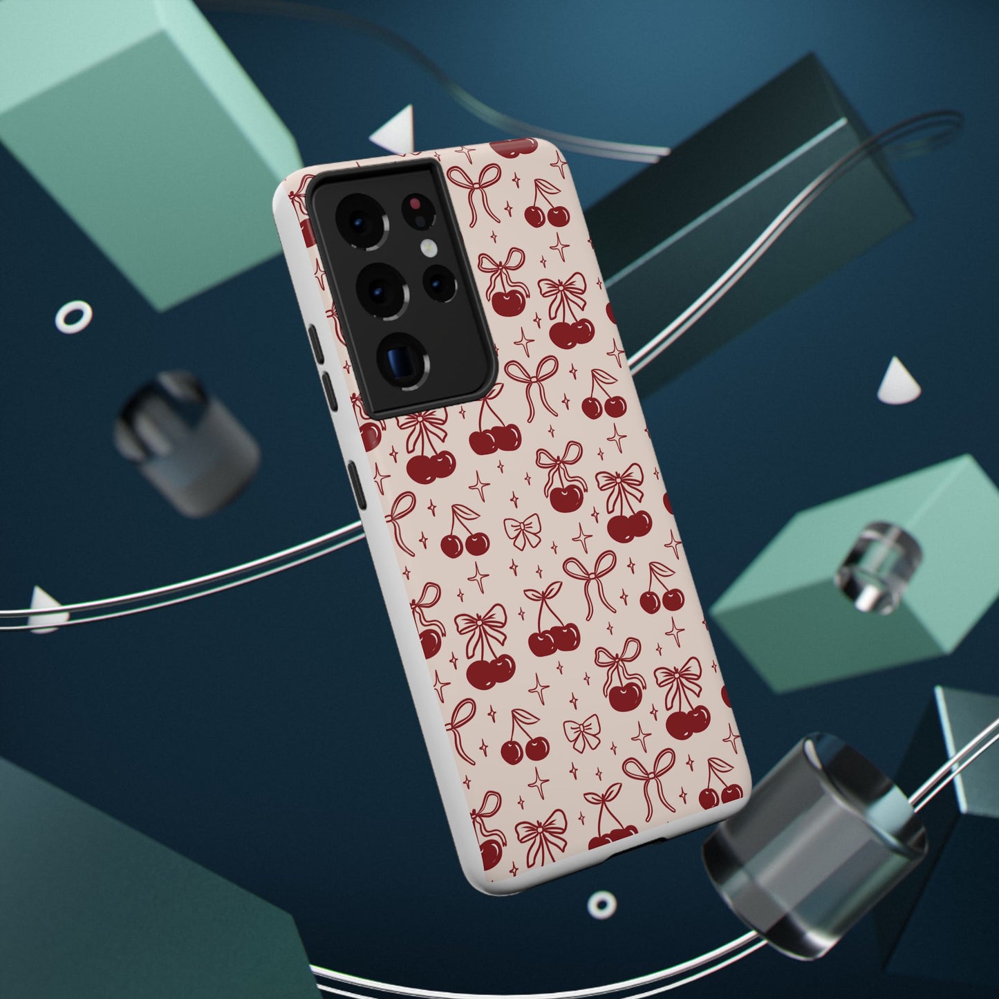 Cherry Blossom Phone Case - Impact-Resistant Cherry Pattern Design