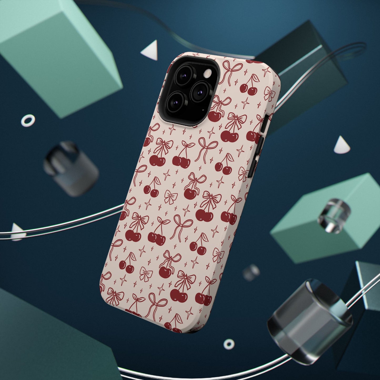 Cherry Blossom Phone Case - Impact-Resistant Cherry Pattern Design