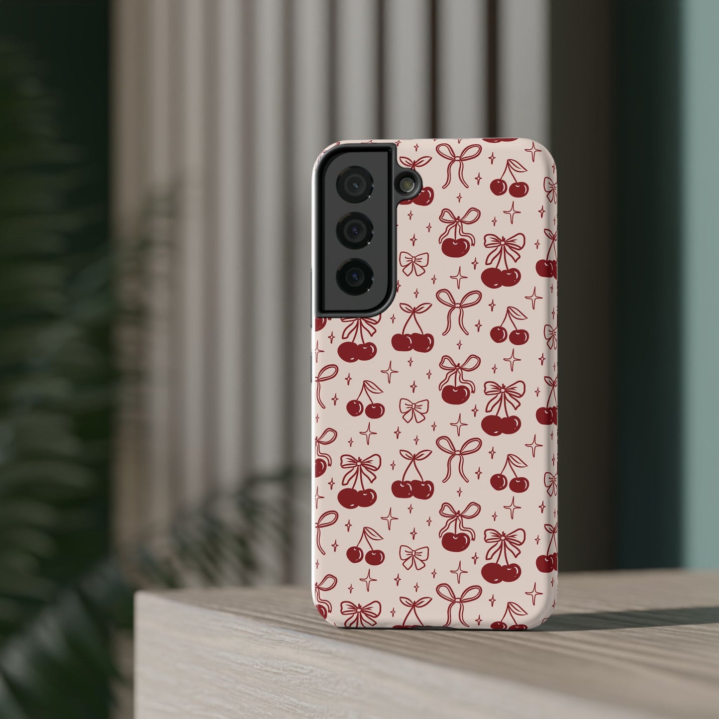 Cherry Blossom Phone Case - Impact-Resistant Cherry Pattern Design