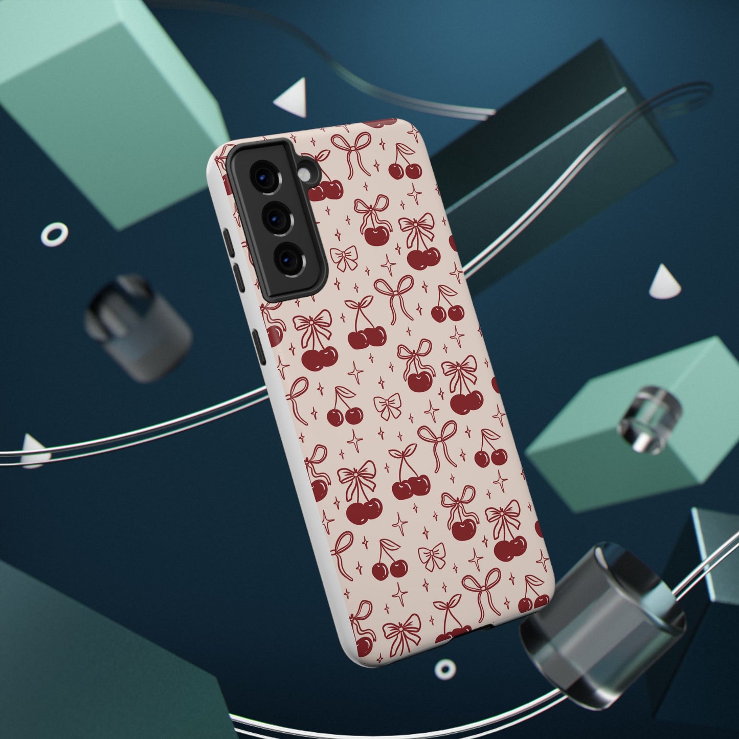Cherry Blossom Phone Case - Impact-Resistant Cherry Pattern Design