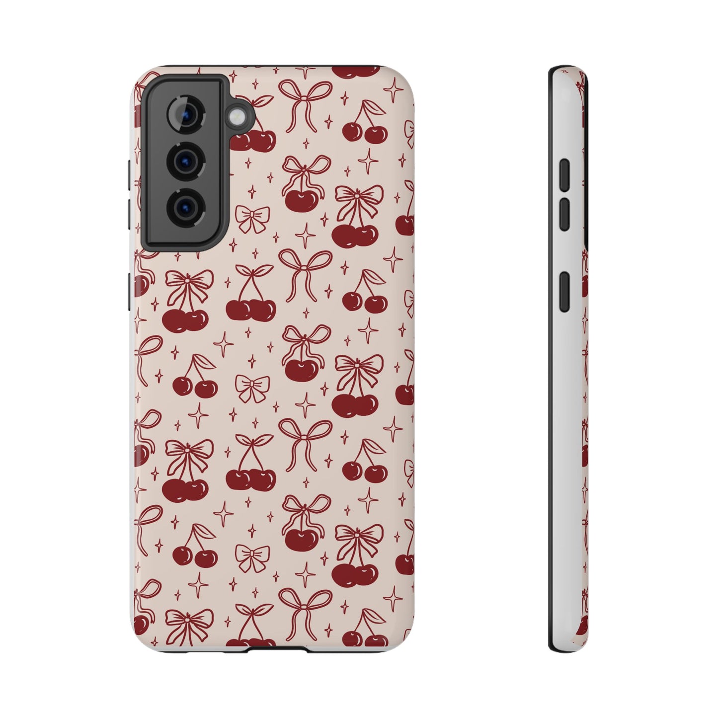 Cherry Blossom Phone Case - Impact-Resistant Cherry Pattern Design