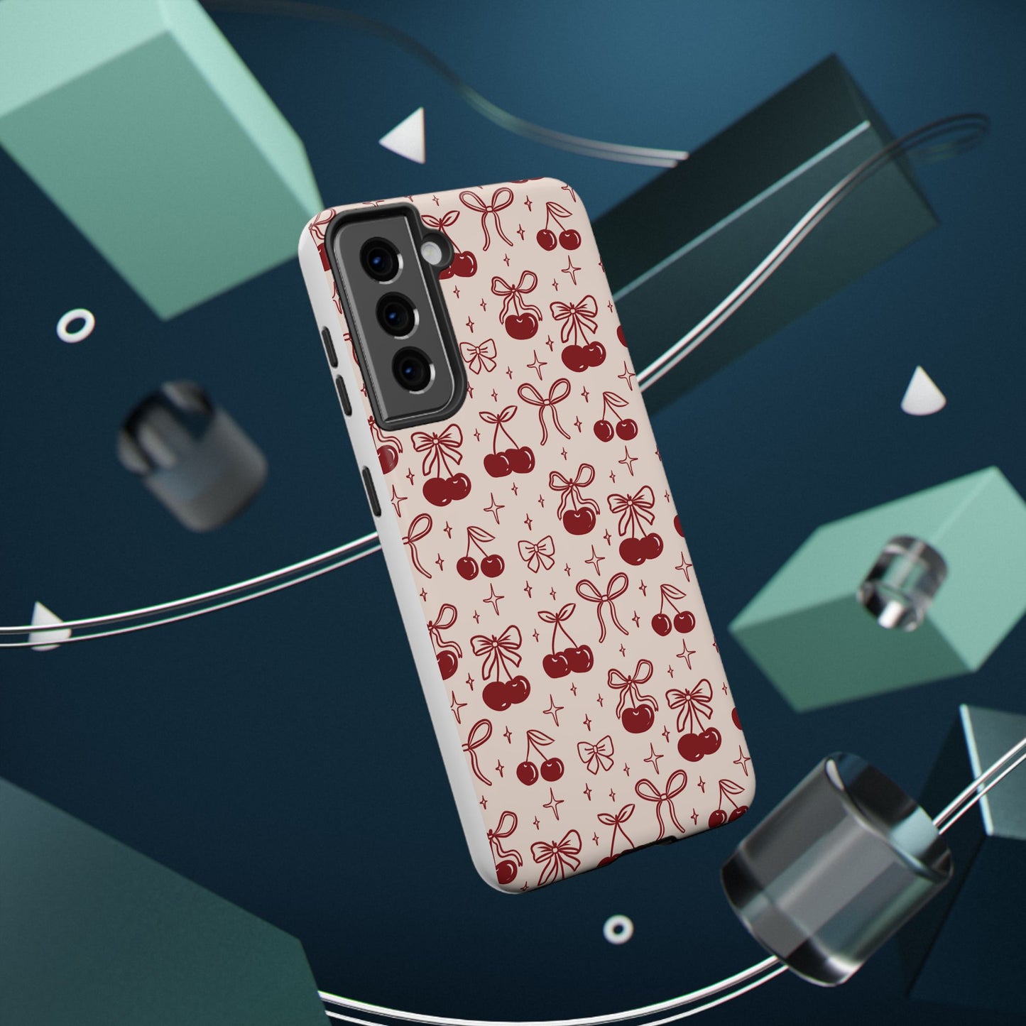 Cherry Blossom Phone Case - Impact-Resistant Cherry Pattern Design