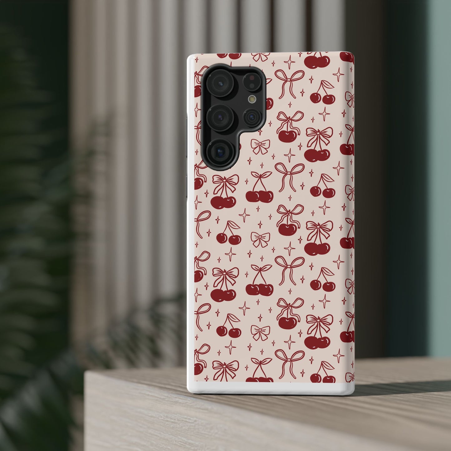 Cherry Blossom Phone Case - Impact-Resistant Cherry Pattern Design