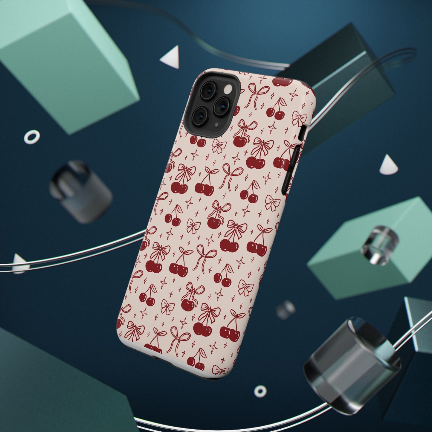 Cherry Blossom Phone Case - Impact-Resistant Cherry Pattern Design