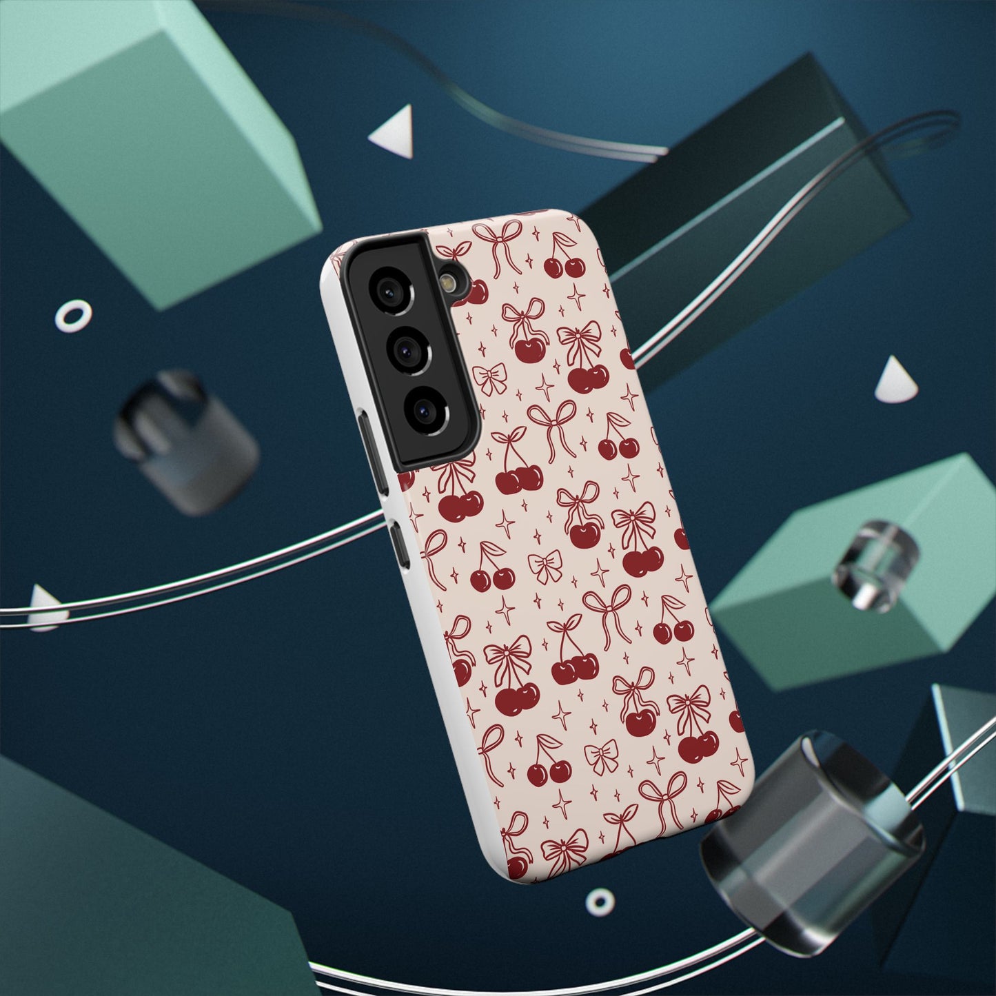 Cherry Blossom Phone Case - Impact-Resistant Cherry Pattern Design