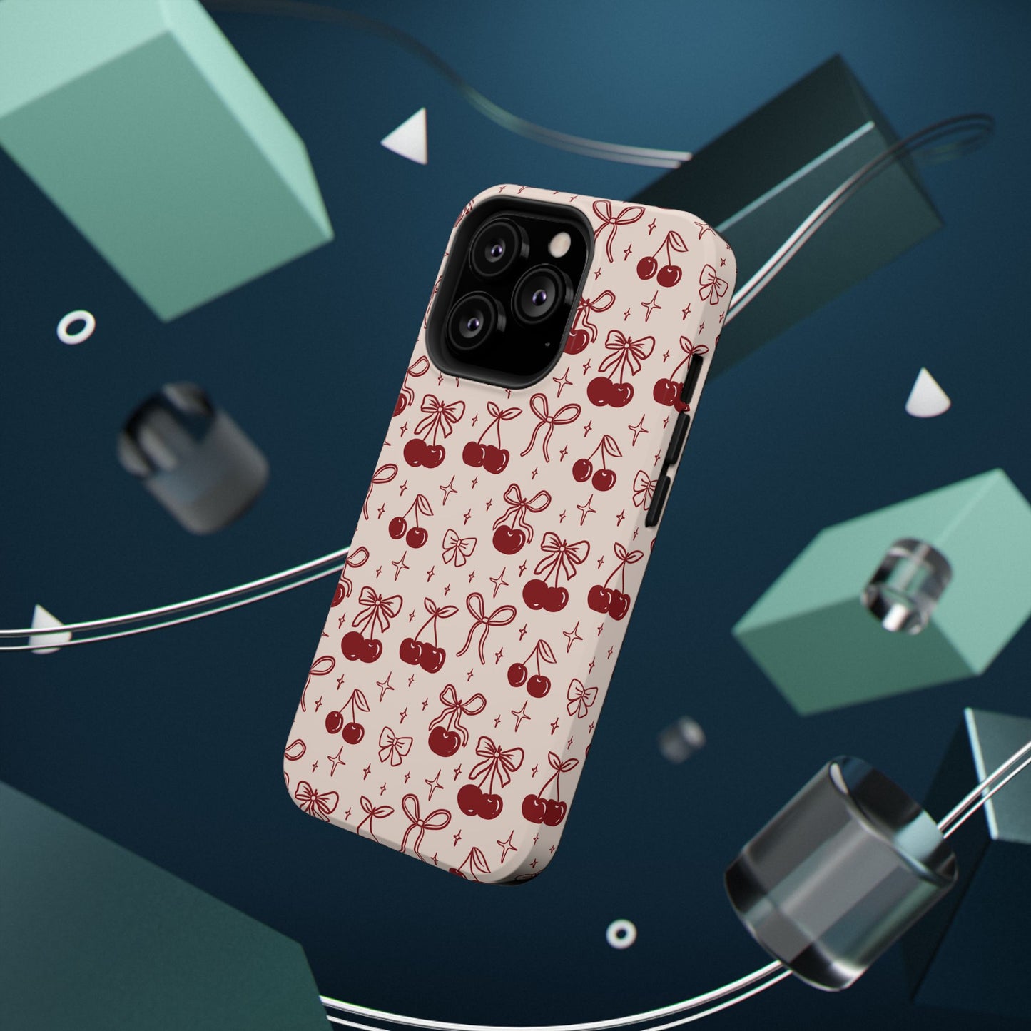 Cherry Blossom Phone Case - Impact-Resistant Cherry Pattern Design